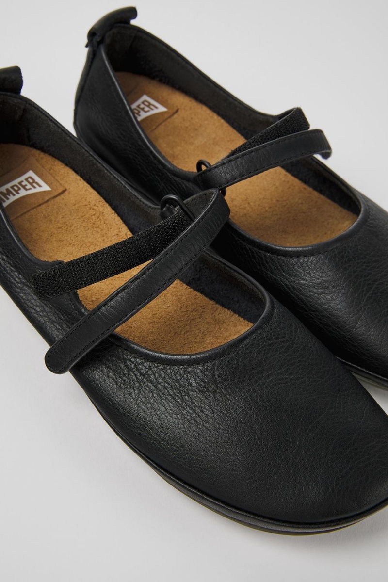 Ballerinas Camper Right Cuero Mujer Negras | TZOMB-4052