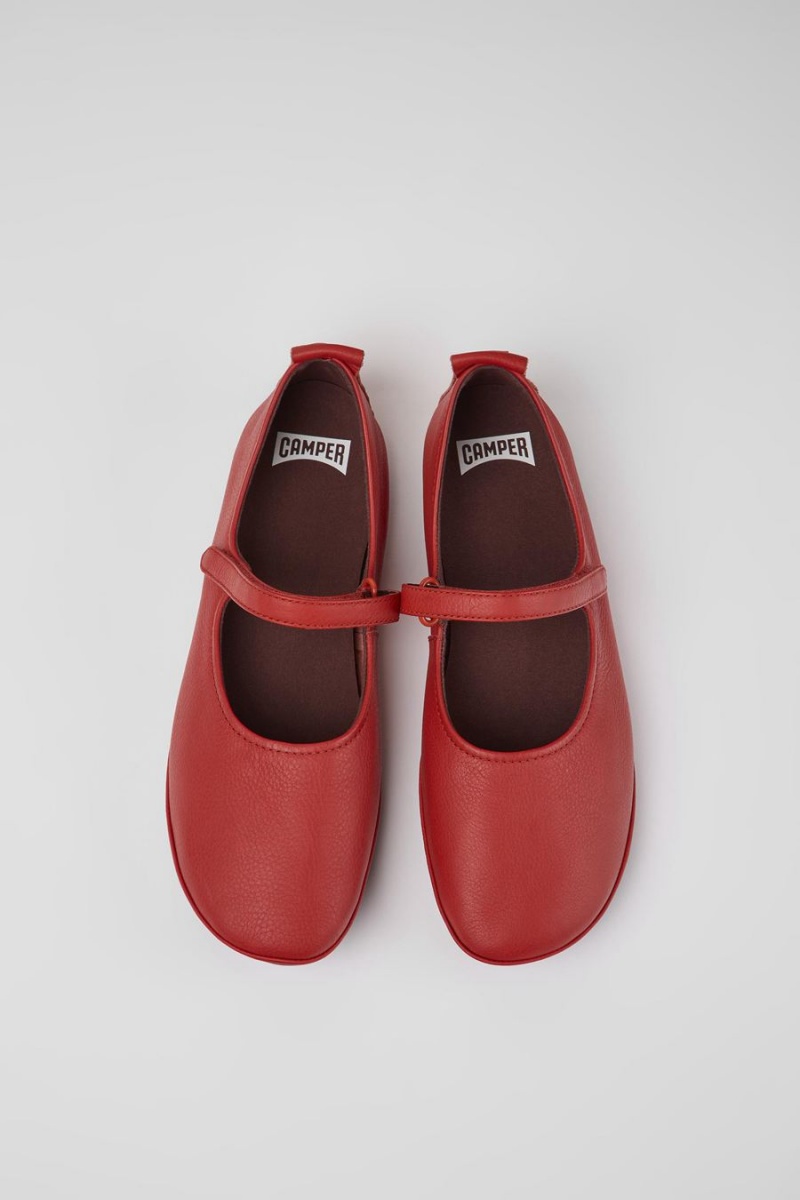 Ballerinas Camper Right Cuero Mujer Rojas | SYDXI-6208