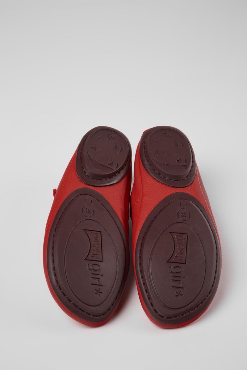 Ballerinas Camper Right Cuero Mujer Rojas | SYDXI-6208