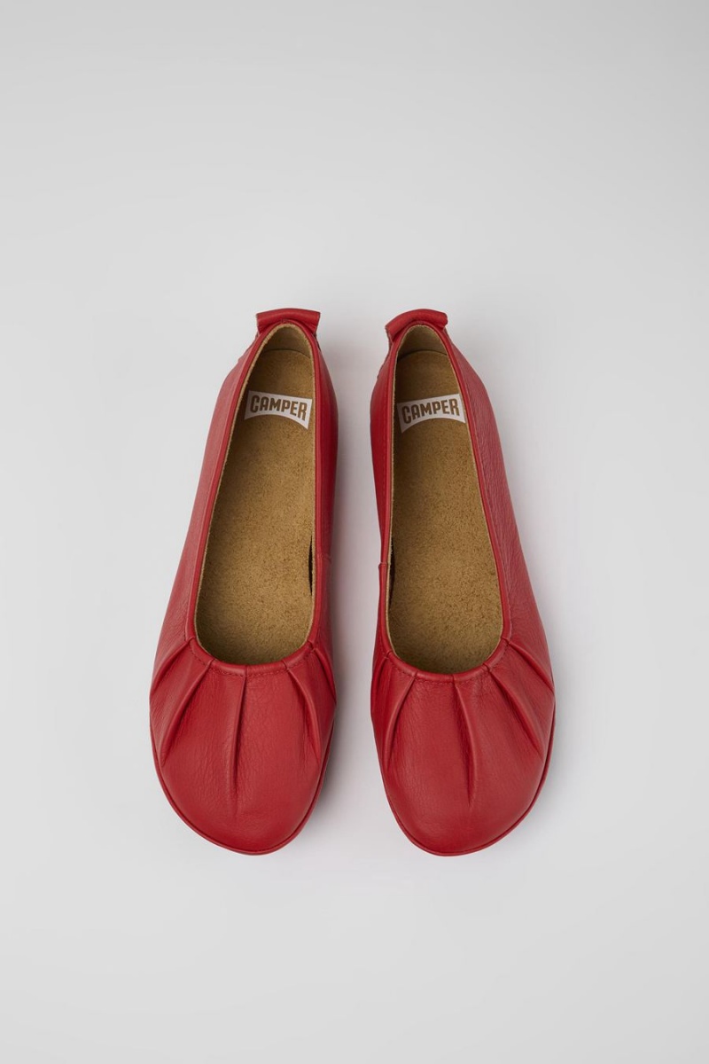 Ballerinas Camper Right Cuero Mujer Rojas | VYZBC-0356