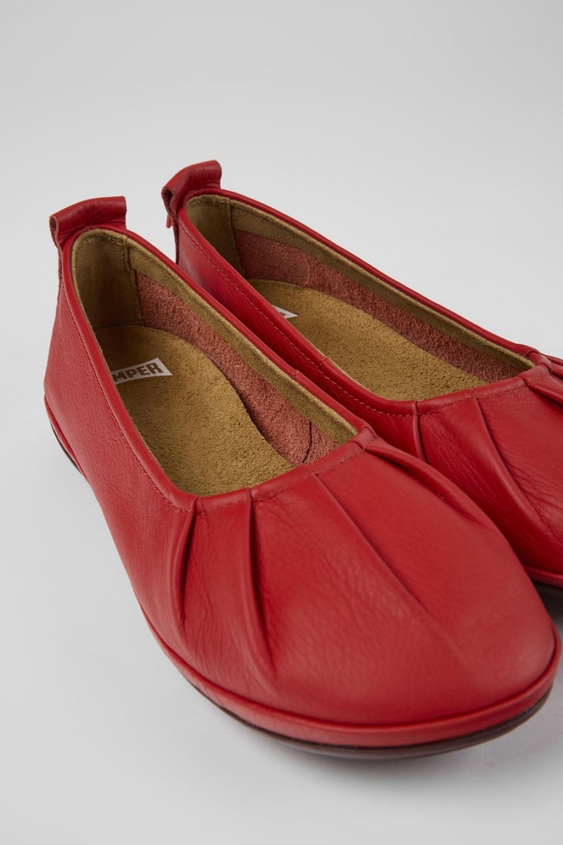 Ballerinas Camper Right Cuero Mujer Rojas | VYZBC-0356
