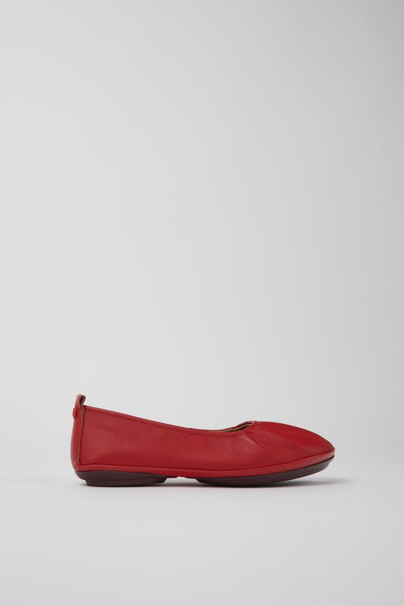 Ballerinas Camper Right Cuero Mujer Rojas | VYZBC-0356