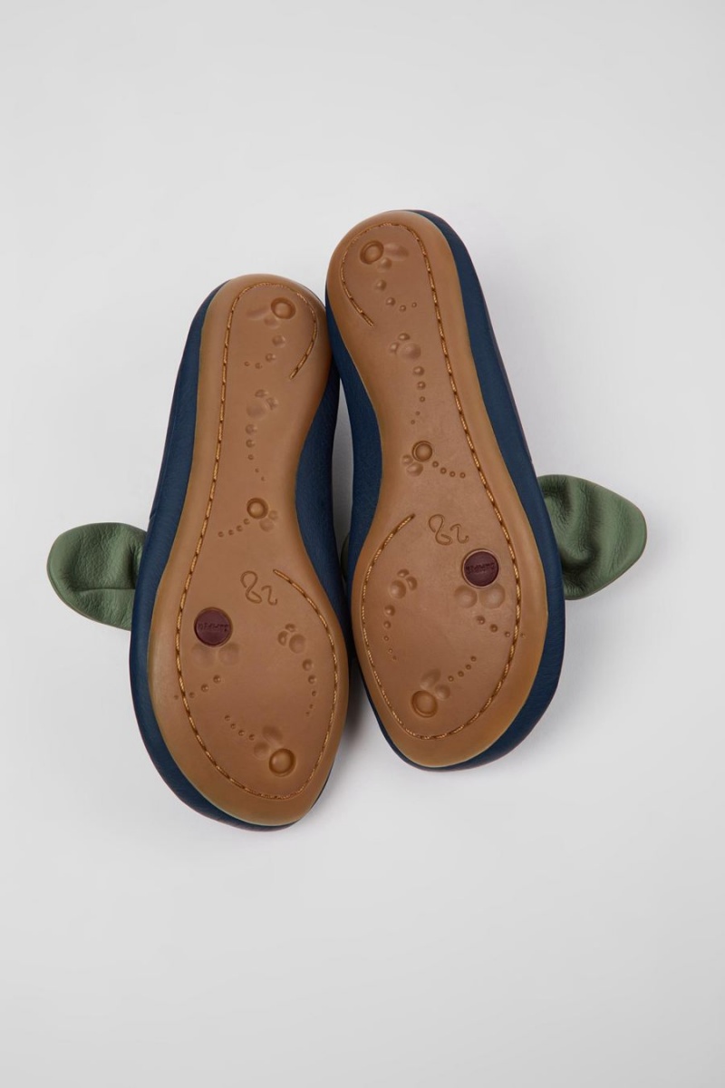Ballerinas Camper Right Cuero Niña Azules | CFHON-1092