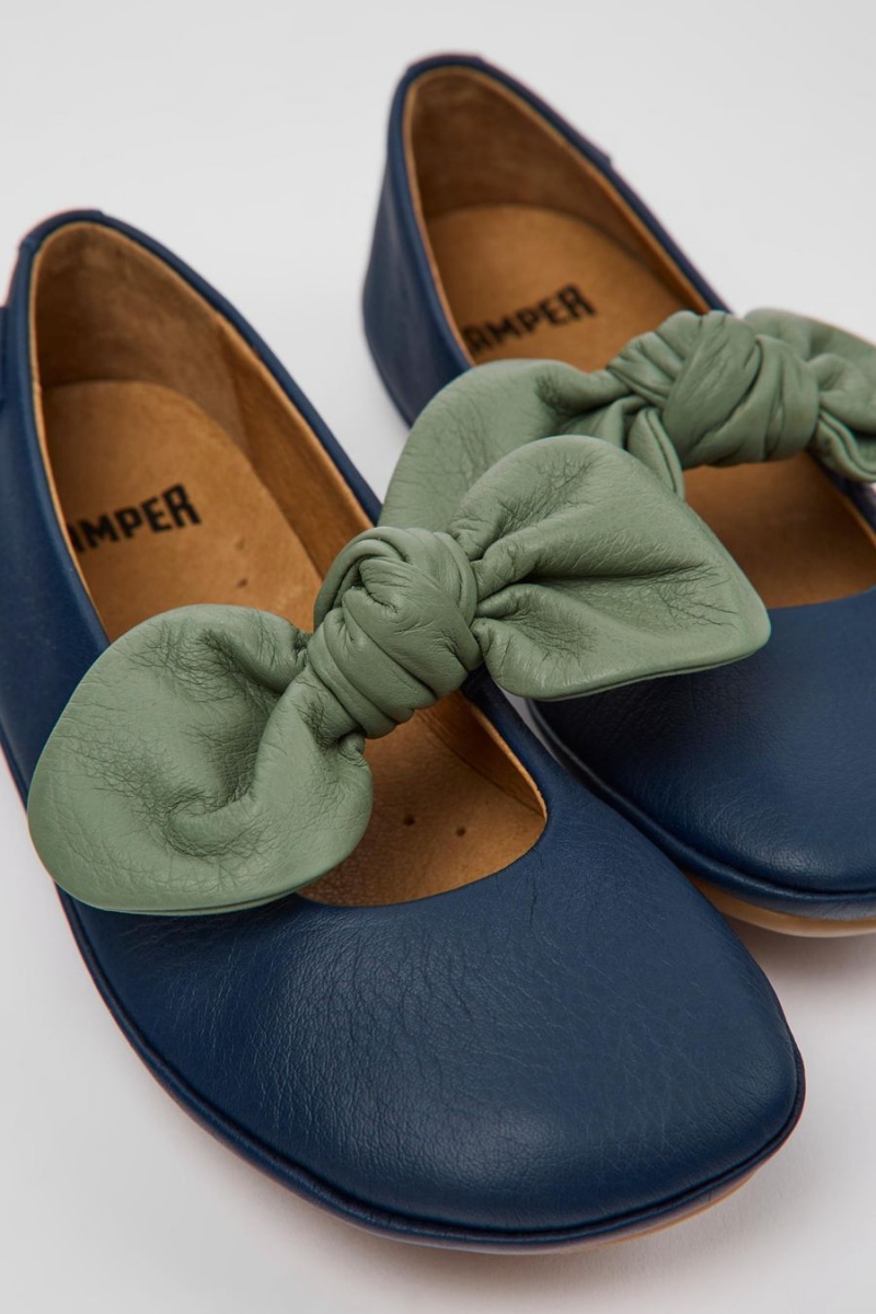 Ballerinas Camper Right Cuero Niña Azules | CFHON-1092