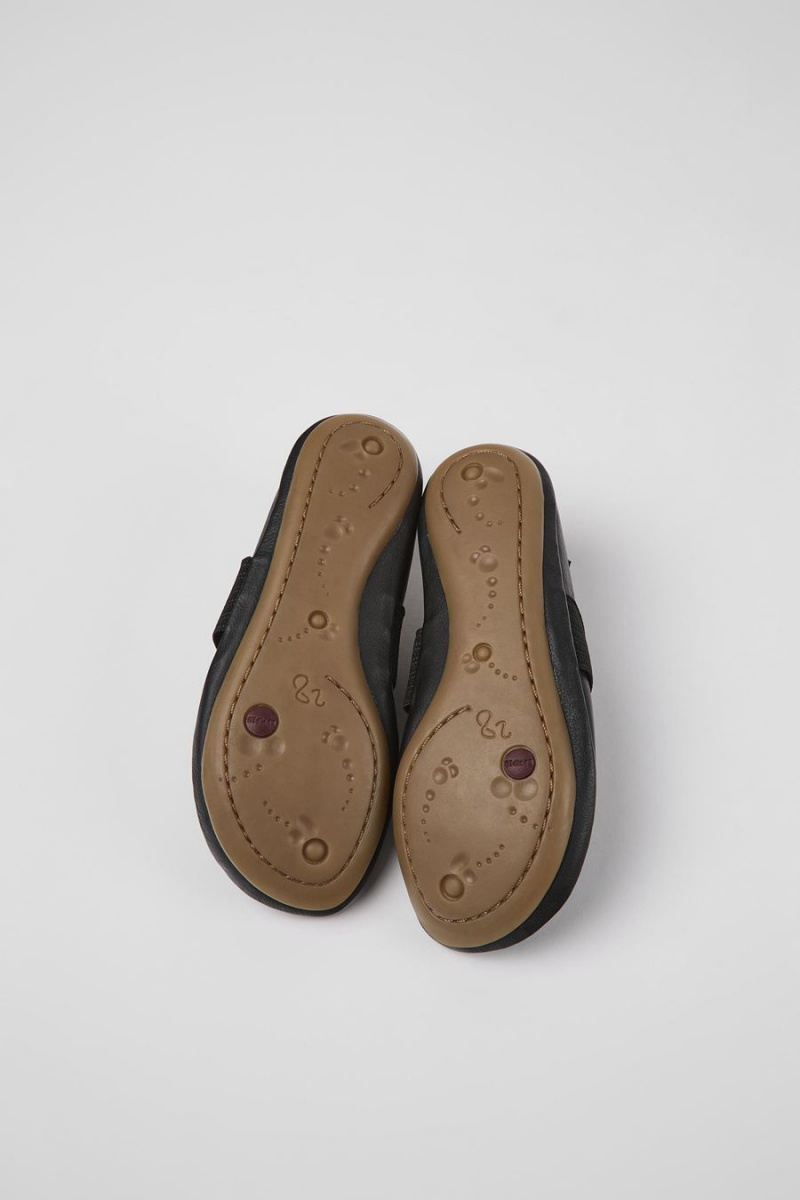 Ballerinas Camper Right Cuero Niña Negras | KSJEA-9186