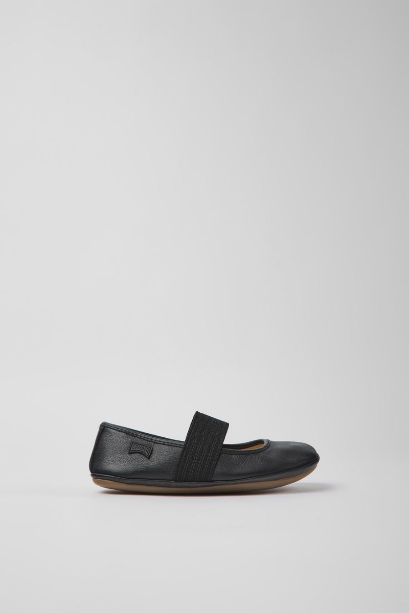 Ballerinas Camper Right Cuero Niña Negras | KSJEA-9186