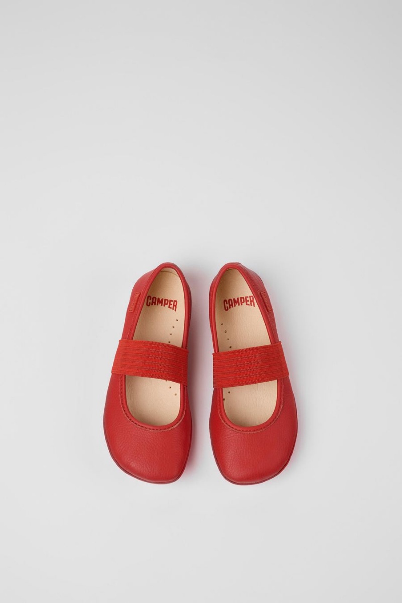 Ballerinas Camper Right Cuero Niña Rojas | TAXUO-6590