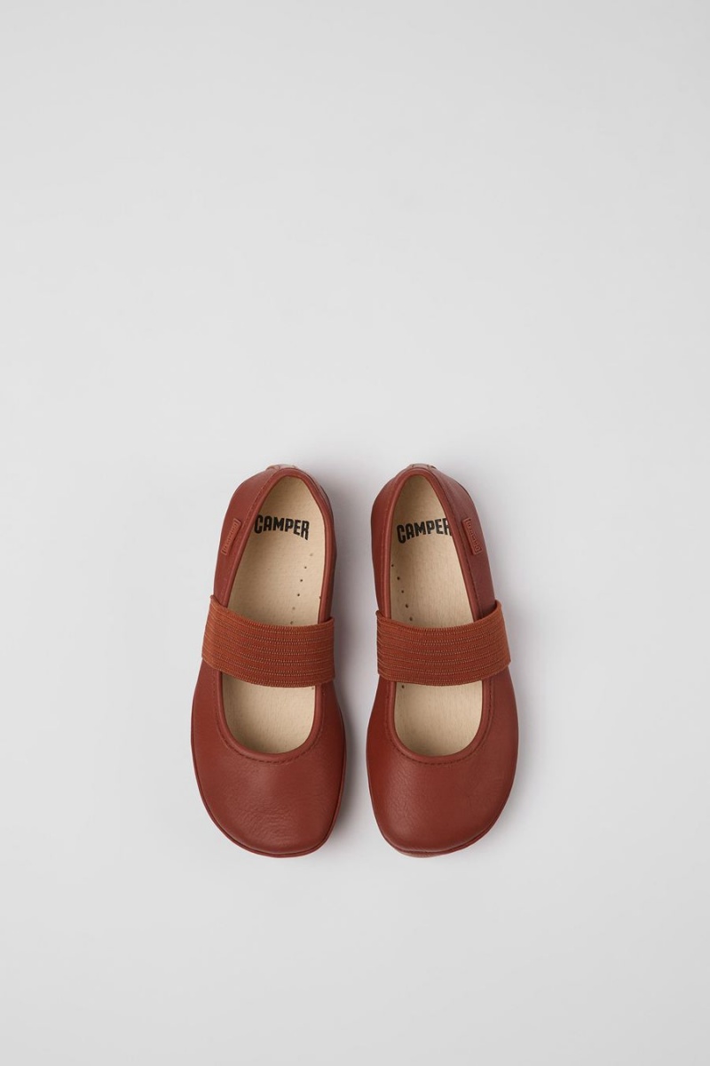 Ballerinas Camper Right Cuero Niña Rojas | GWFIJ-3206