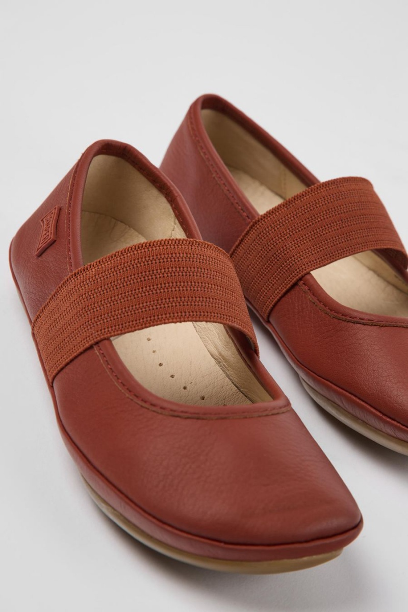 Ballerinas Camper Right Cuero Niña Rojas | GWFIJ-3206