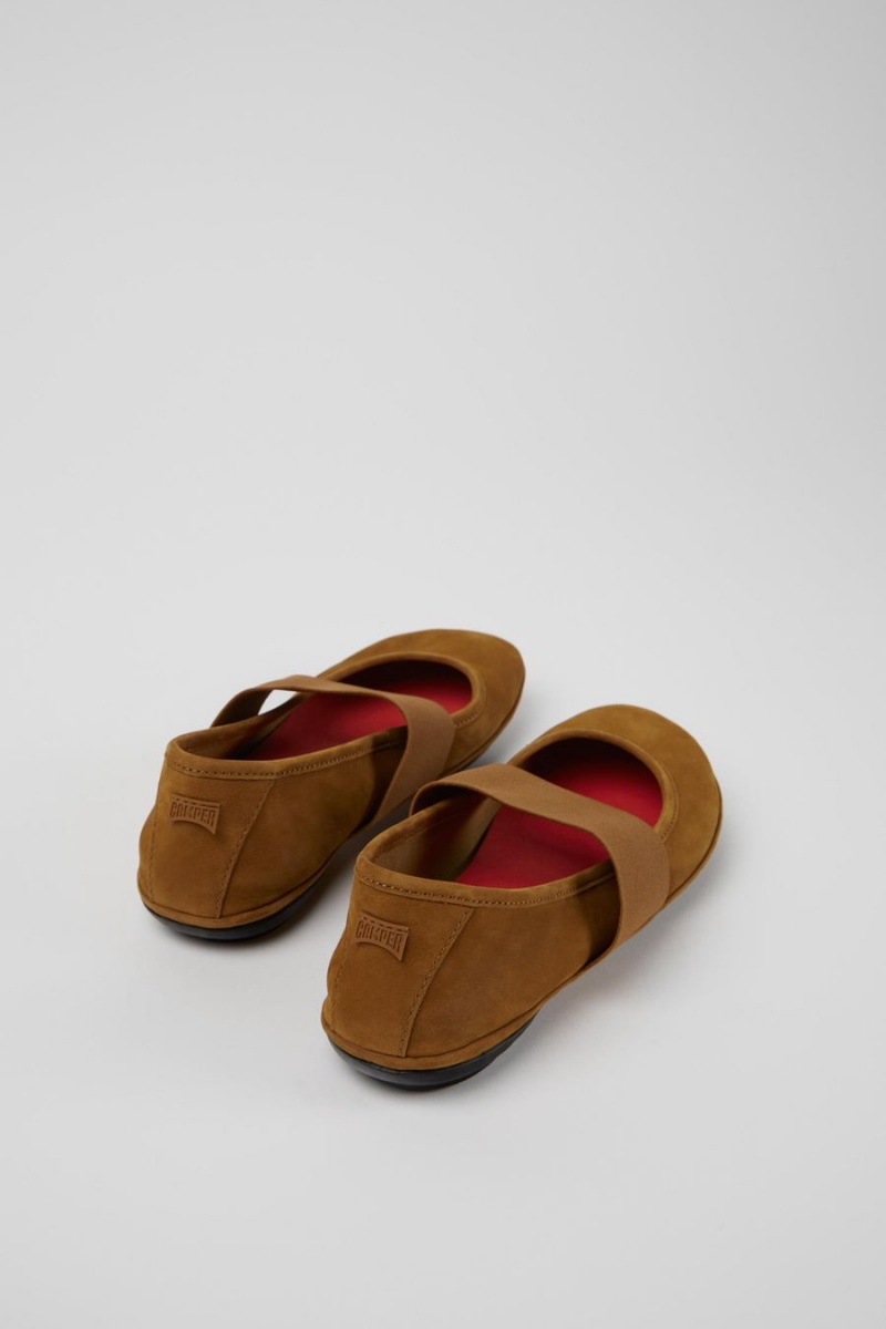 Ballerinas Camper Right Nubuck Flats Mujer Marrones | KIMYF-0412