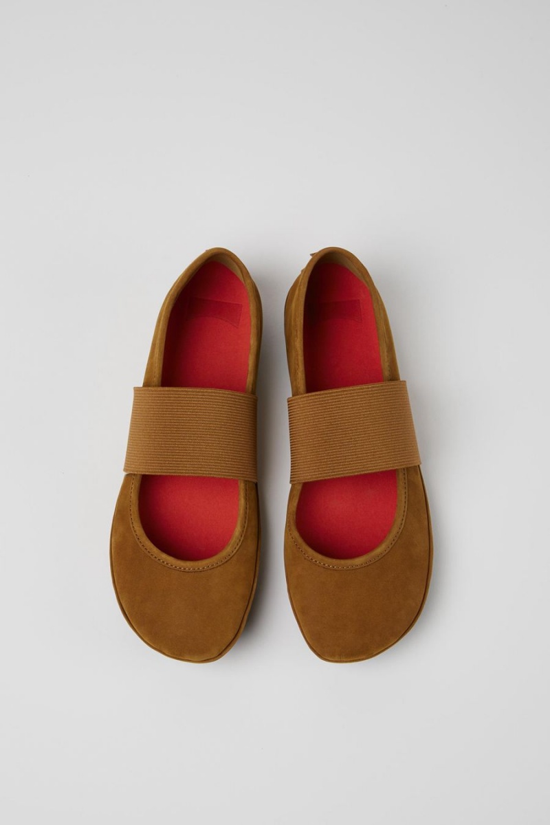 Ballerinas Camper Right Nubuck Flats Mujer Marrones | KIMYF-0412