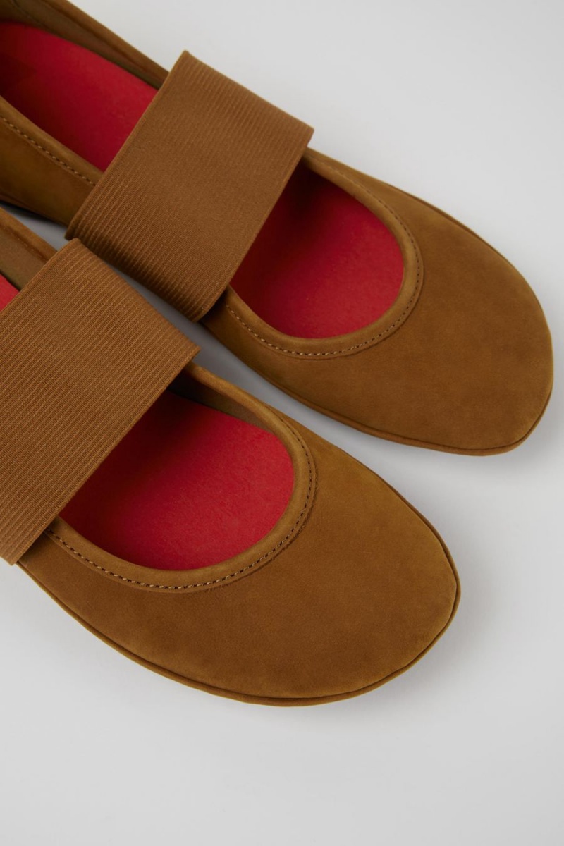 Ballerinas Camper Right Nubuck Flats Mujer Marrones | KIMYF-0412