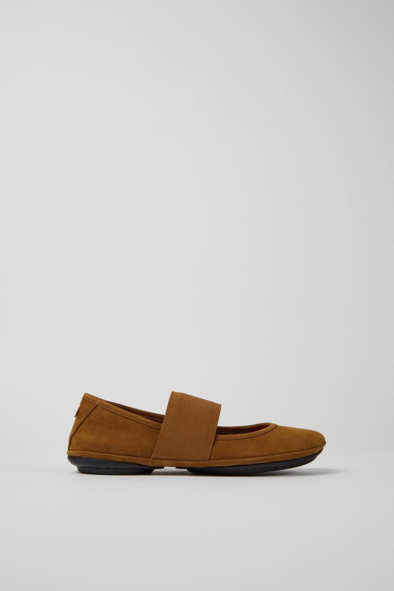 Ballerinas Camper Right Nubuck Flats Mujer Marrones | KIMYF-0412