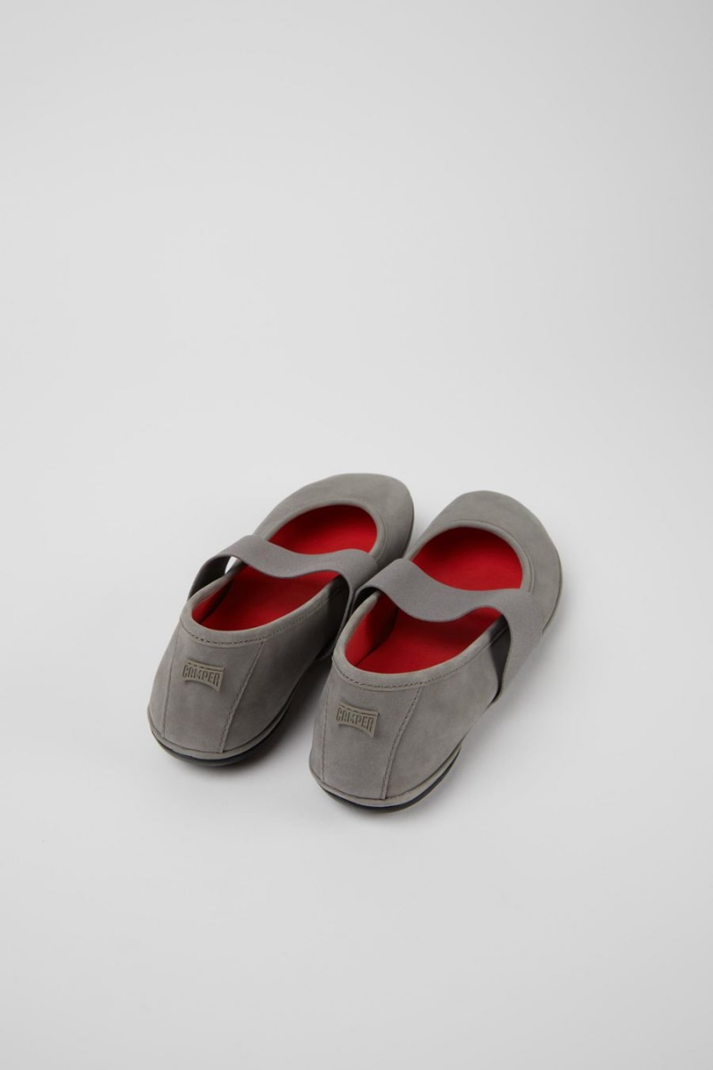 Ballerinas Camper Right Nubuck Flats Mujer Gris | WUOMV-9158