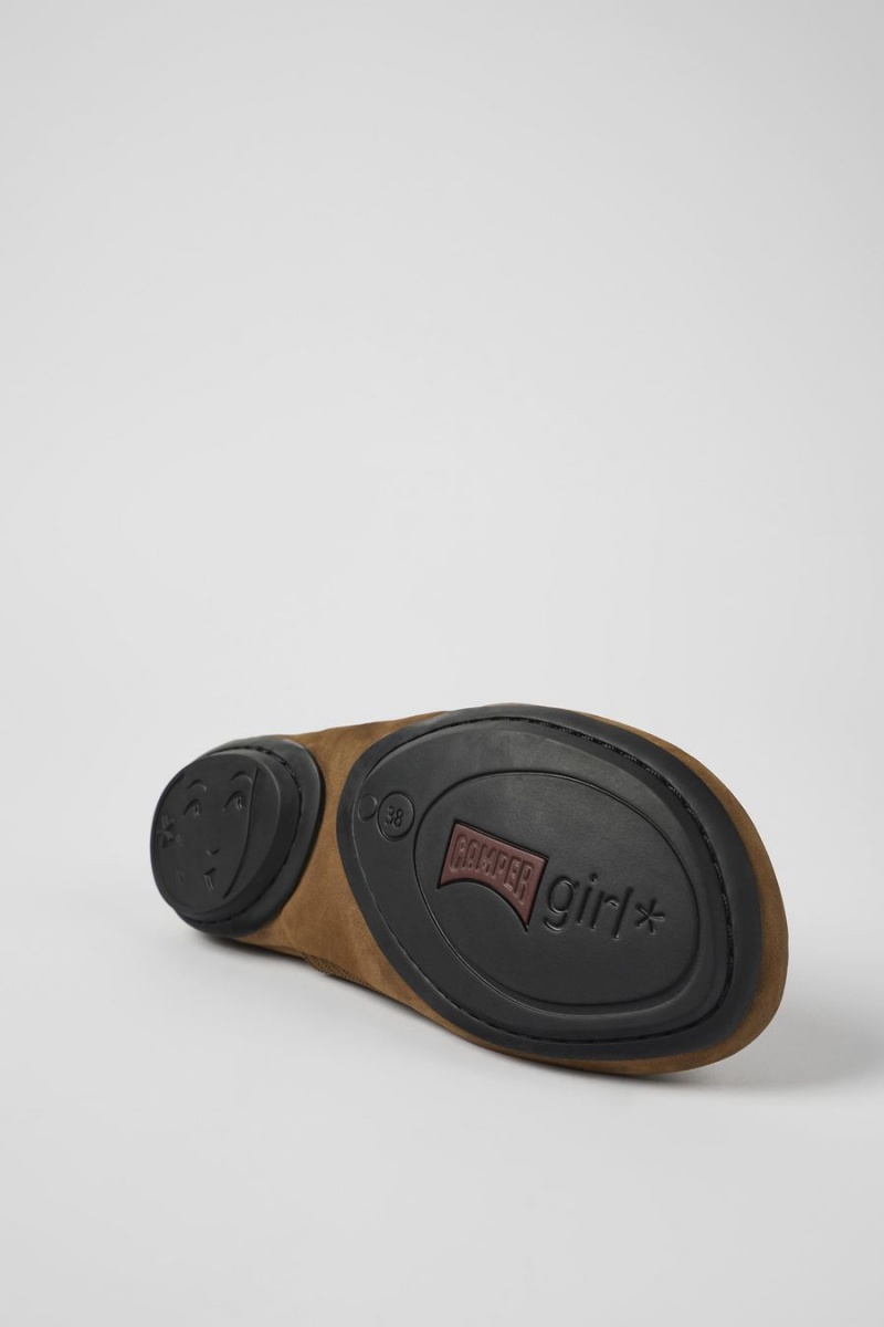 Ballerinas Camper Right Nubuck Mujer Marrones | GNJCL-1502