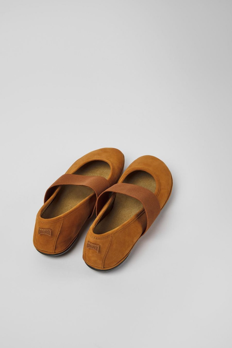 Ballerinas Camper Right Nubuck Mujer Marrones | TSVPH-7152