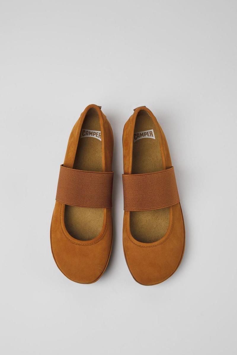 Ballerinas Camper Right Nubuck Mujer Marrones | TSVPH-7152