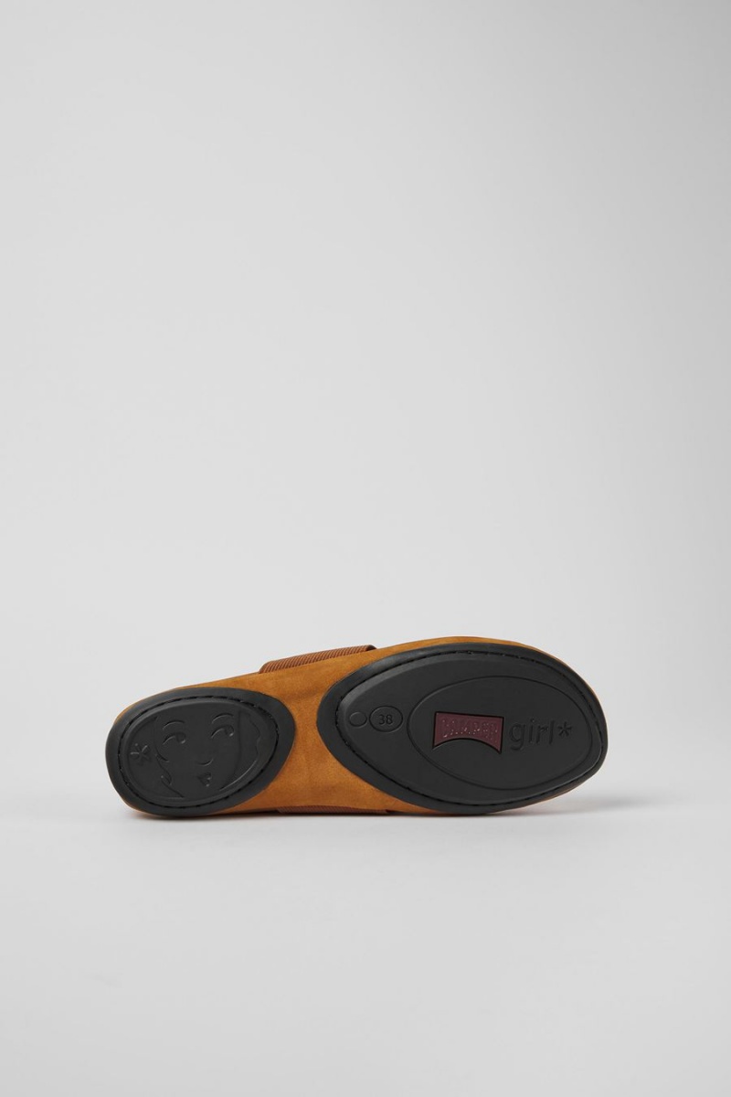 Ballerinas Camper Right Nubuck Mujer Marrones | TSVPH-7152