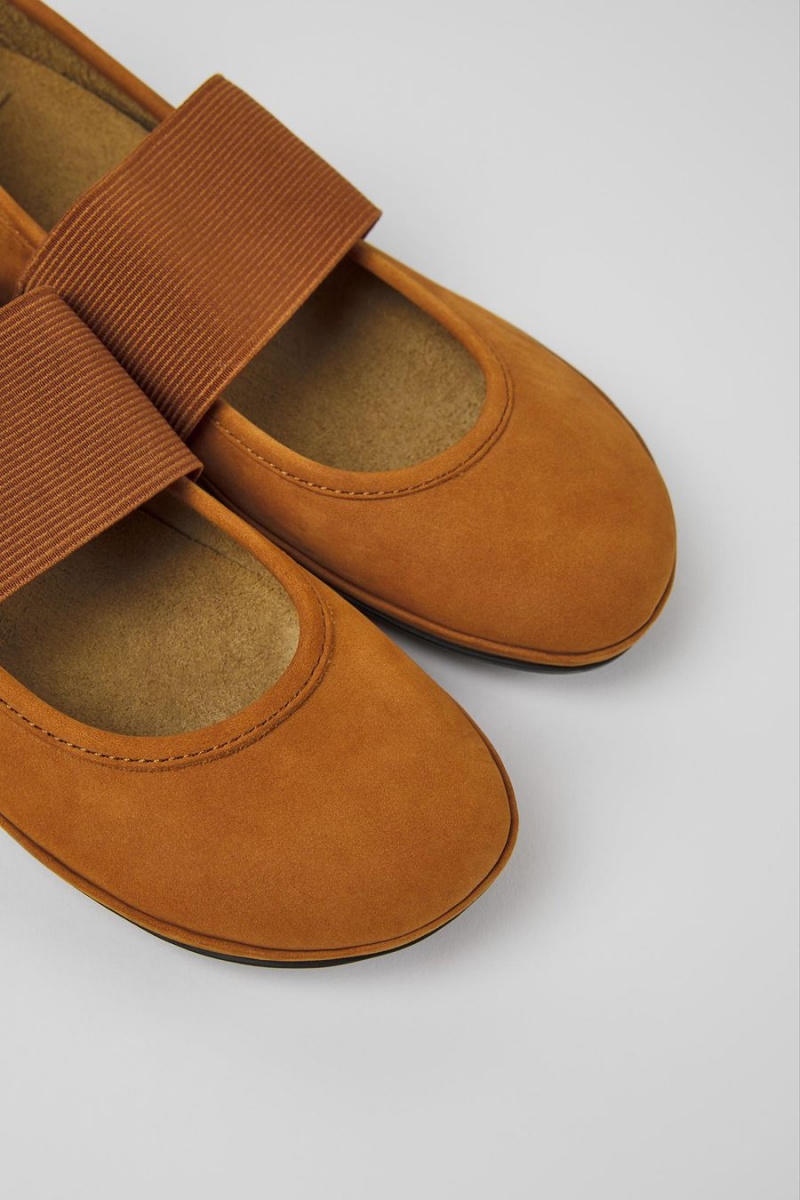 Ballerinas Camper Right Nubuck Mujer Marrones | TSVPH-7152