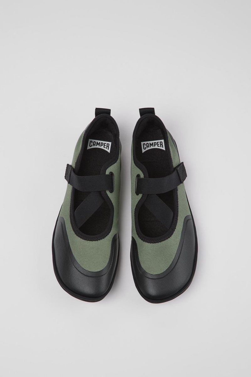Ballerinas Camper Right Textil Mujer Verde | PQFKZ-2836