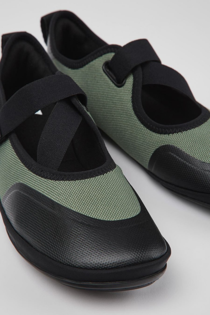 Ballerinas Camper Right Textil Mujer Verde | PQFKZ-2836