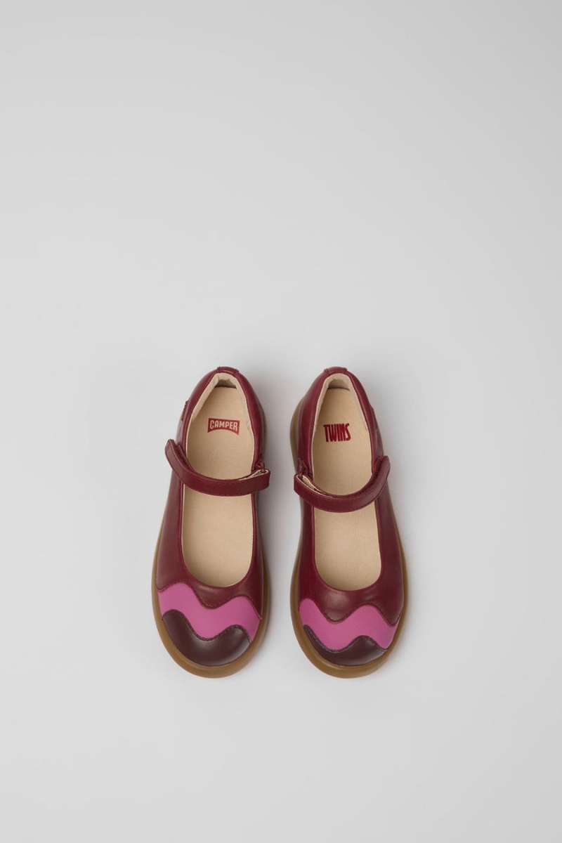 Ballerinas Camper Twins Cuero Mary Jane Flats Niña Burdeos | XFHNJ-5903