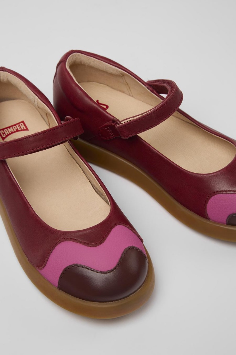 Ballerinas Camper Twins Cuero Mary Jane Flats Niña Burdeos | XFHNJ-5903
