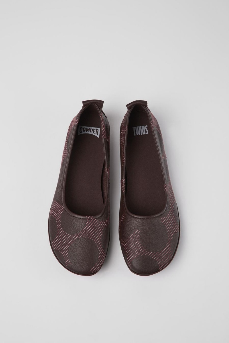 Ballerinas Camper Twins Cuero Mujer Marrones | JELVU-9326
