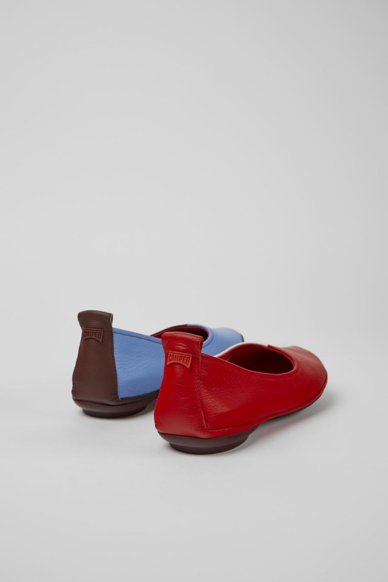 Ballerinas Camper Twins Cuero Mujer Rojas | GRJTZ-1476