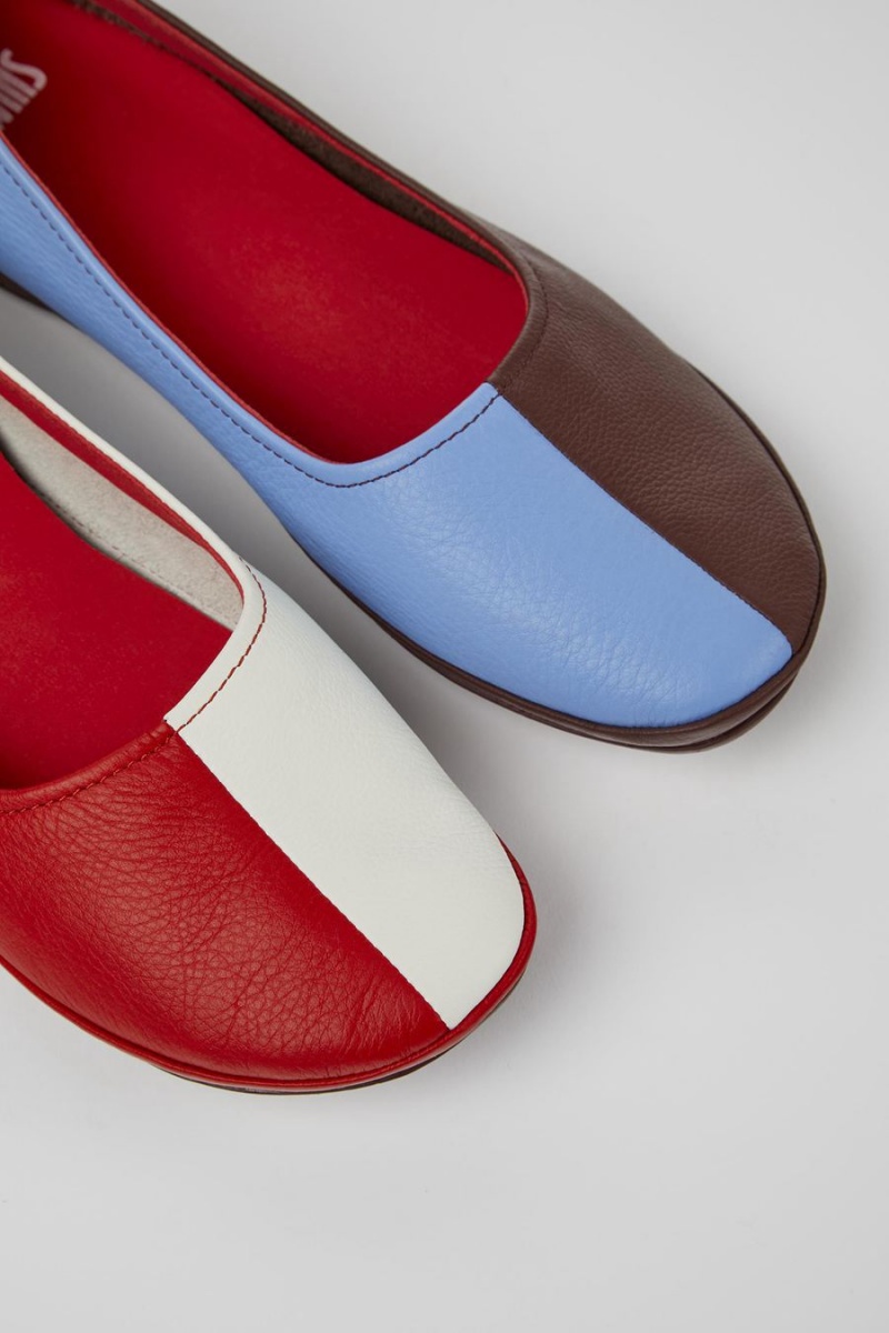 Ballerinas Camper Twins Cuero Mujer Rojas | GRJTZ-1476
