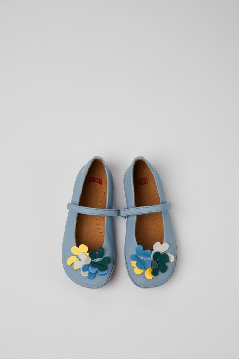Ballerinas Camper Twins Cuero Niña Azules | SZXDC-8176