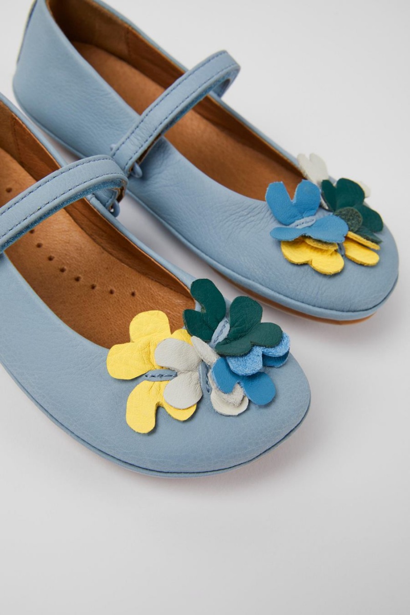 Ballerinas Camper Twins Cuero Niña Azules | SZXDC-8176