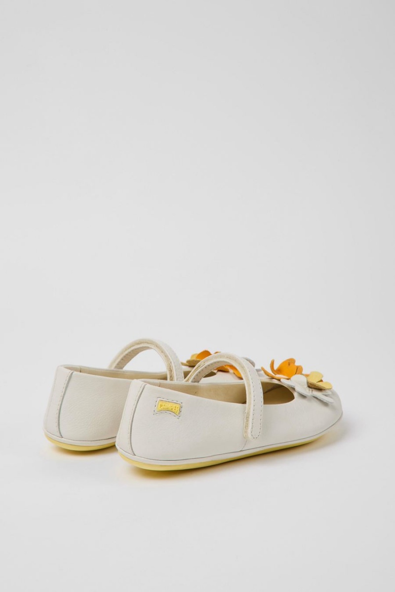 Ballerinas Camper Twins Cuero Niña Blancas | GPSWK-8702