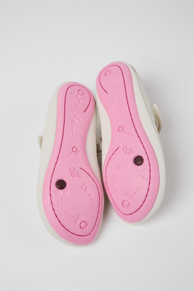 Ballerinas Camper Twins Cuero Niña Blancas | MXCFL-6374