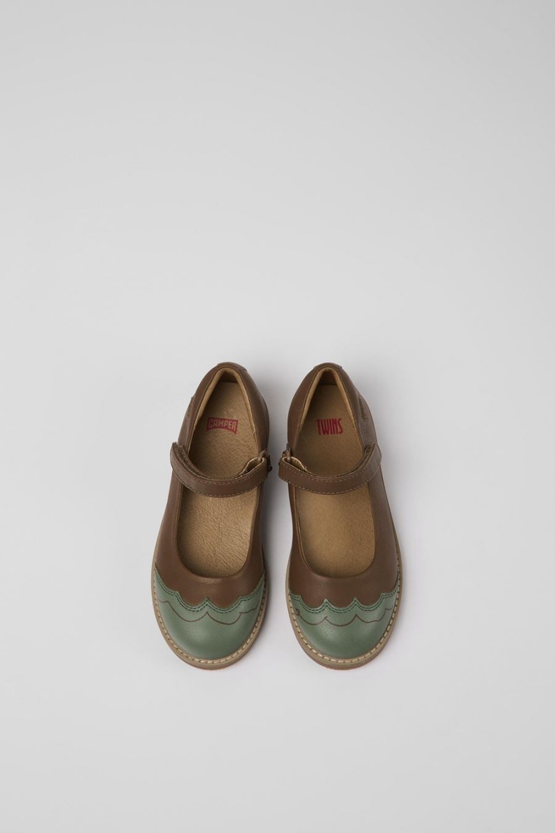 Ballerinas Camper Twins Cuero Niña Marrones | SQELC-8492