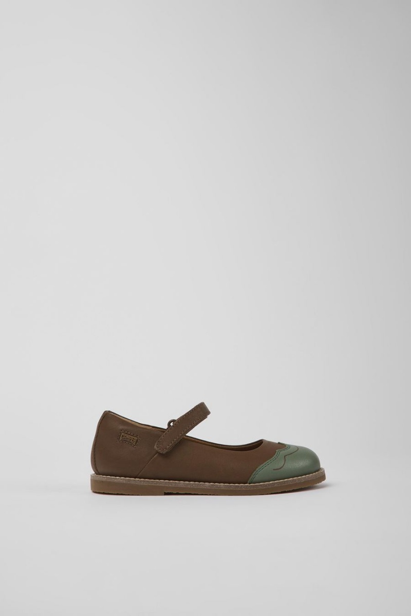 Ballerinas Camper Twins Cuero Niña Marrones | SQELC-8492