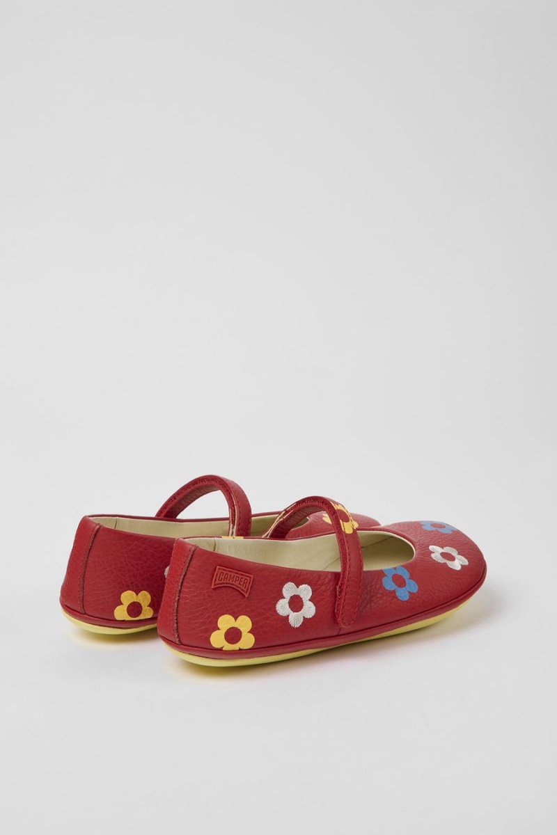 Ballerinas Camper Twins Cuero Niña Rojas | KRADP-2704