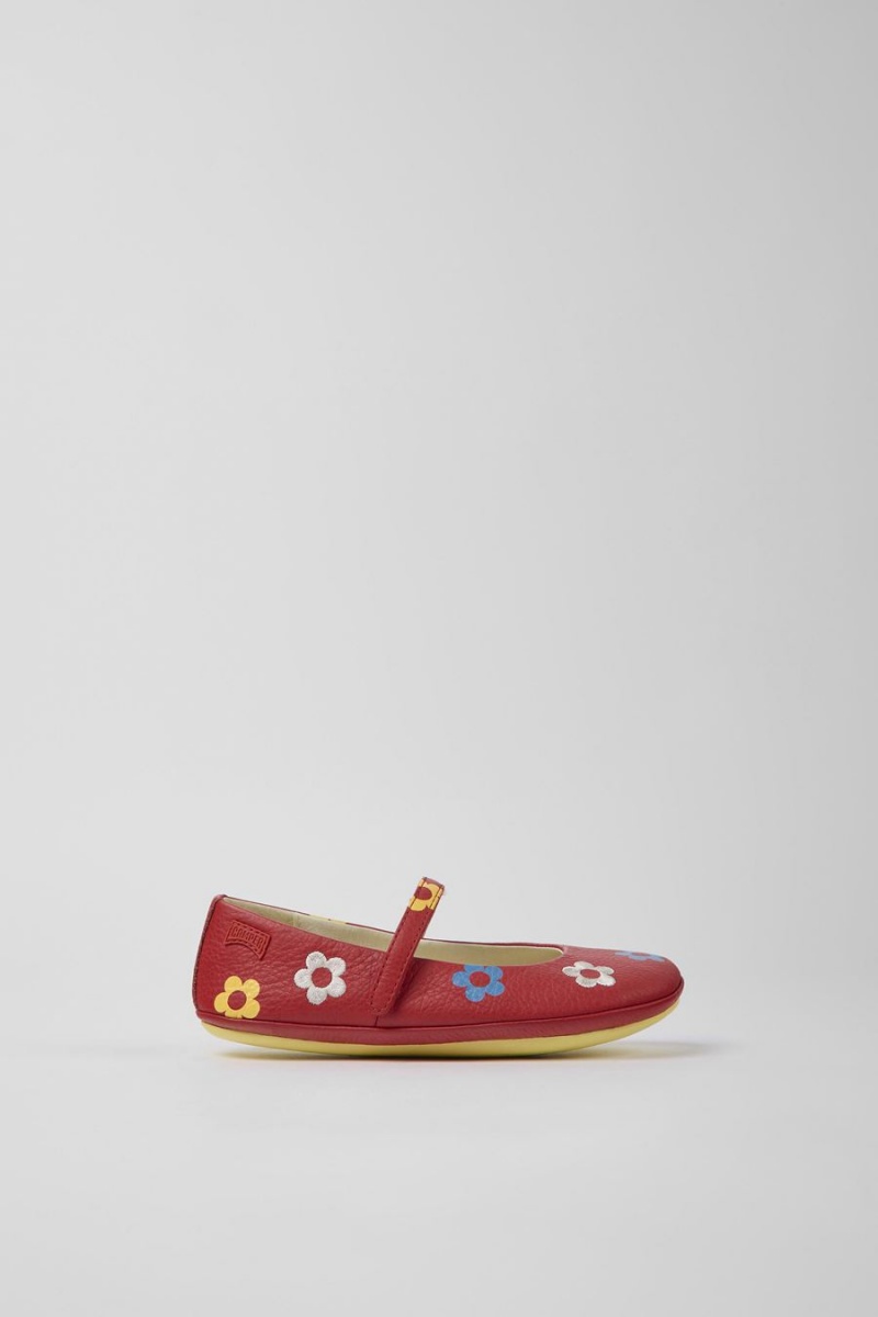 Ballerinas Camper Twins Cuero Niña Rojas | KRADP-2704
