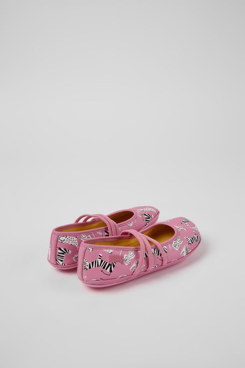 Ballerinas Camper Twins Cuero Niña Rosas | HWVPX-9524
