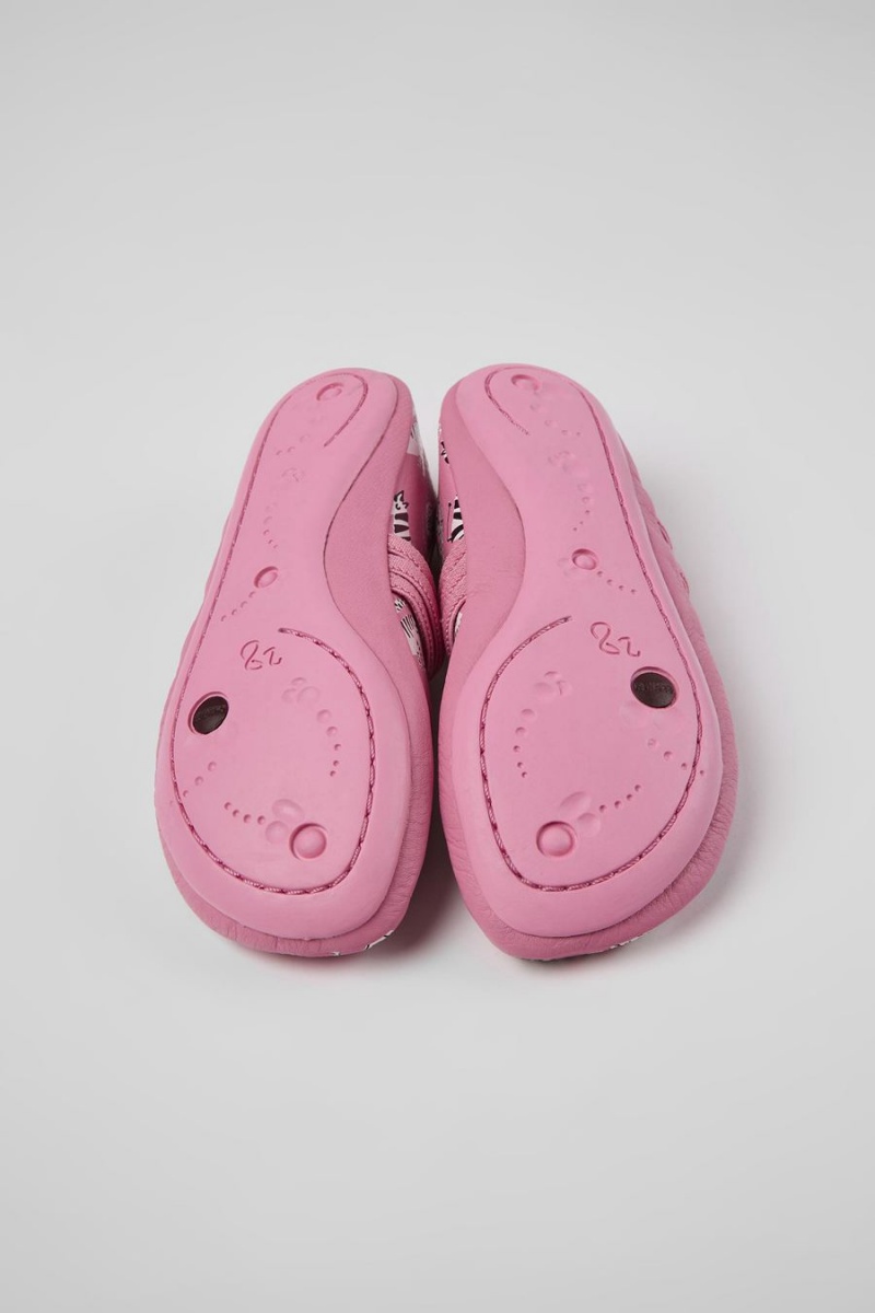 Ballerinas Camper Twins Cuero Niña Rosas | HWVPX-9524