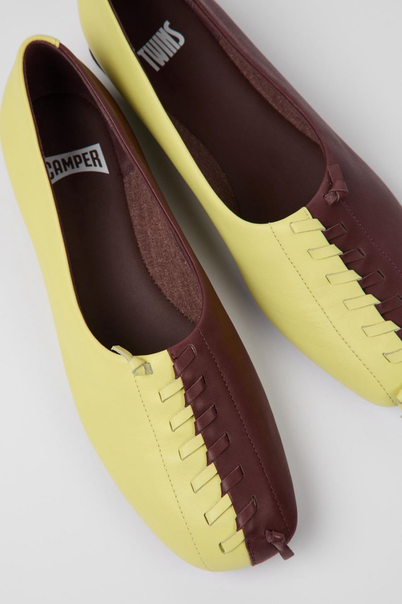 Ballerinas Camper Twins Flats Mujer Amarillo | AXPKO-5469