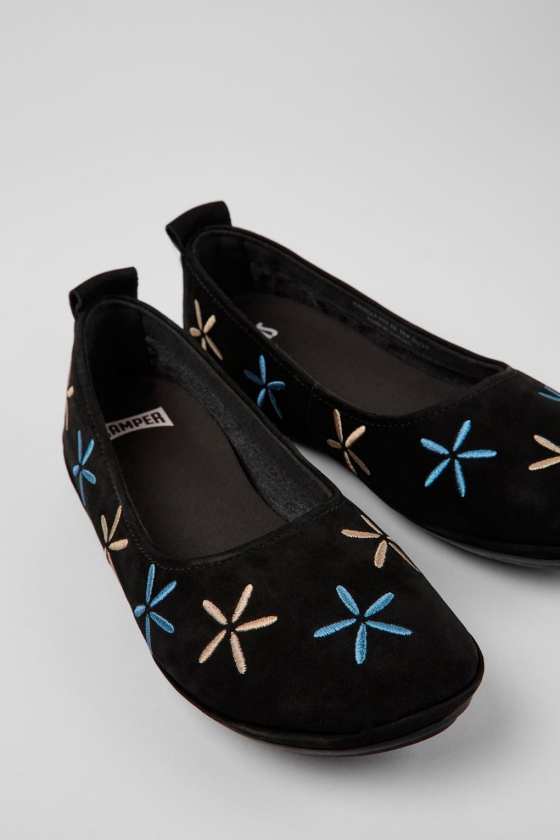 Ballerinas Camper Twins Nubuck Mujer Negras | WGEHJ-2349