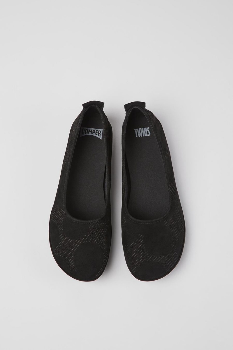 Ballerinas Camper Twins Nubuck Mujer Negras | CUXMW-1572