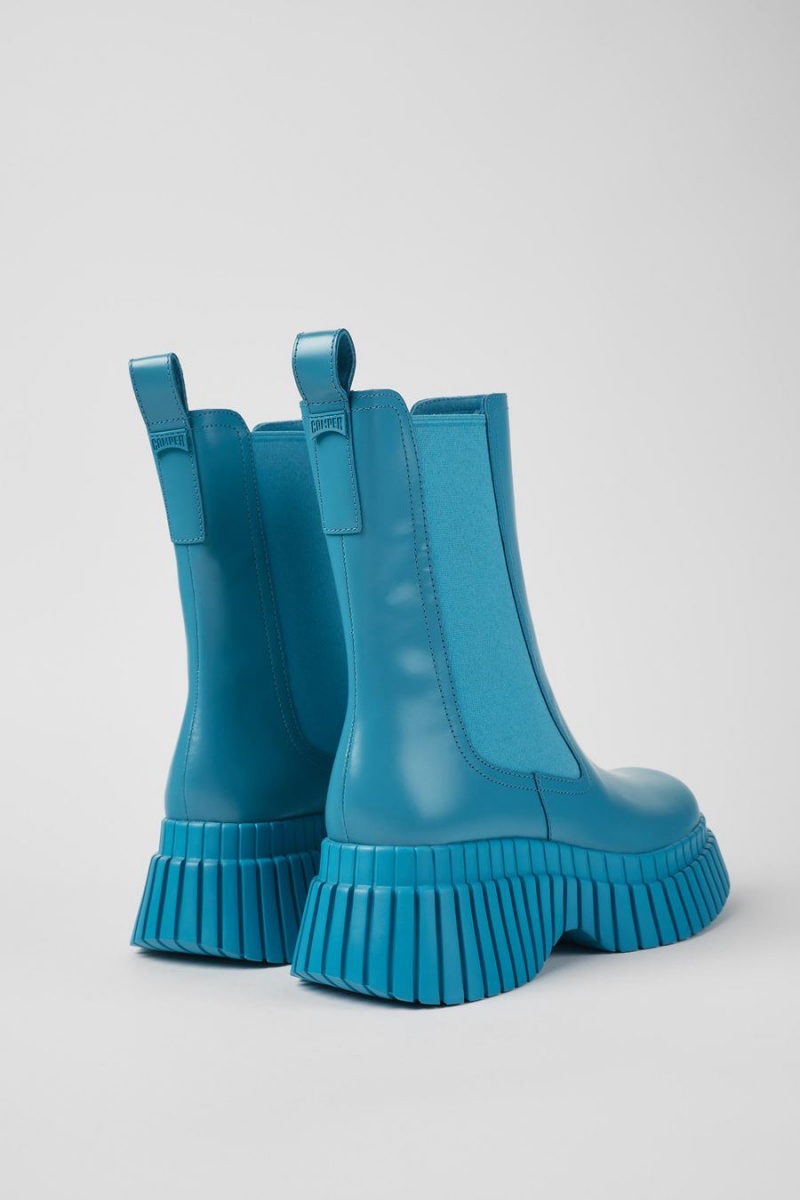 Botas Camper Bcn Cuero Mujer Azules | YXBKN-5279