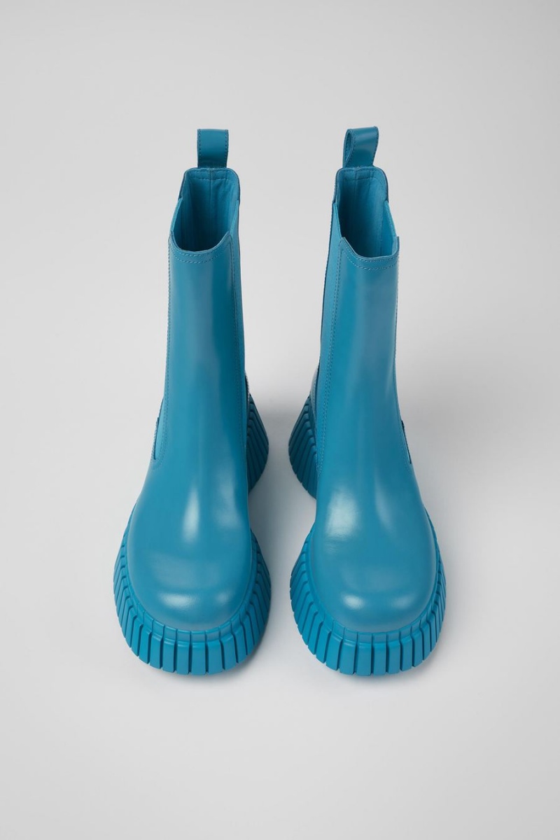 Botas Camper Bcn Cuero Mujer Azules | YXBKN-5279