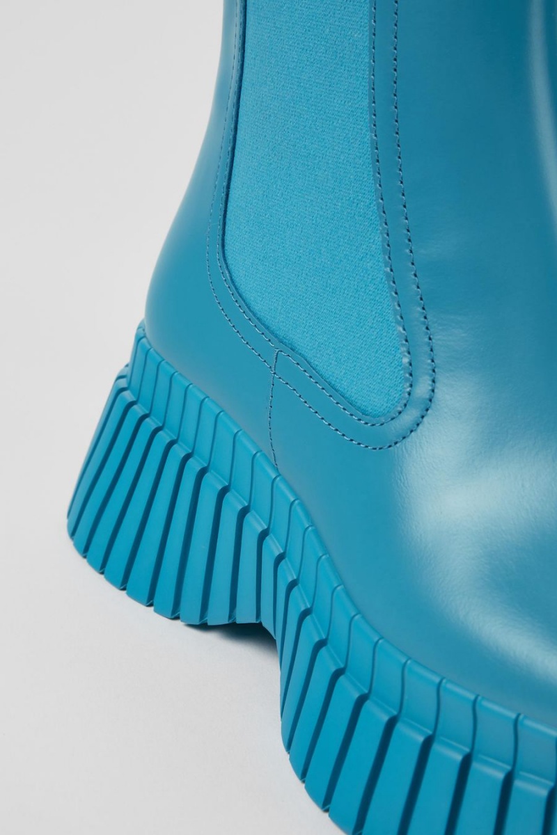 Botas Camper Bcn Cuero Mujer Azules | YXBKN-5279