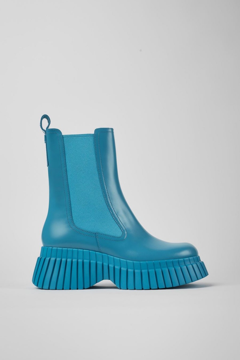 Botas Camper Bcn Cuero Mujer Azules | YXBKN-5279