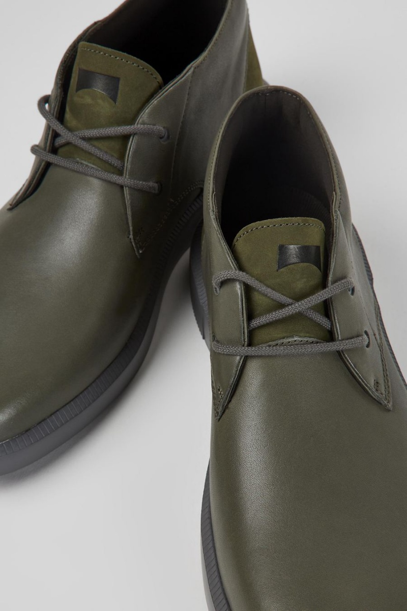 Botas Camper Bill Cuero Hombre Verde | DUVTG-9257