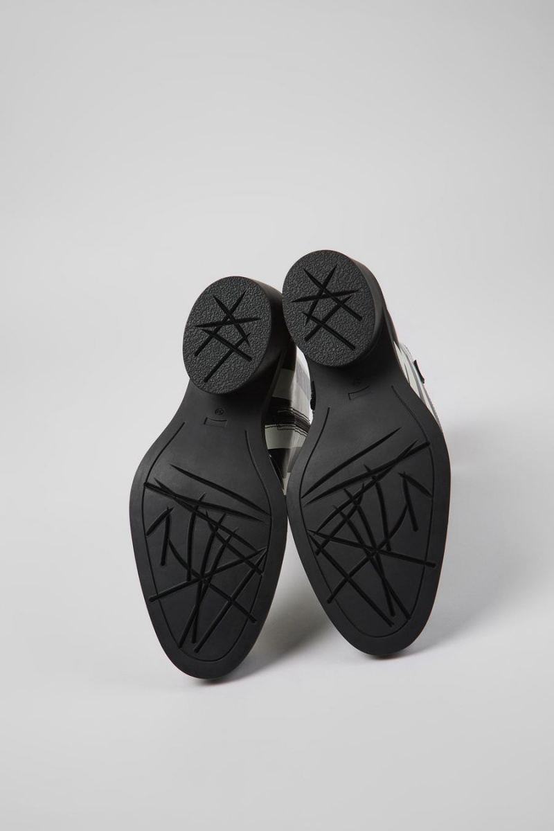 Botas Camper Bonnie A Rayas Cuero Mujer Blancas | LUQTD-8165