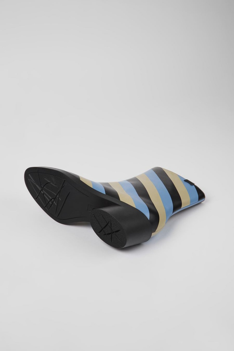 Botas Camper Bonnie A Rayas Cuero Mujer Azules | UTGWL-9470